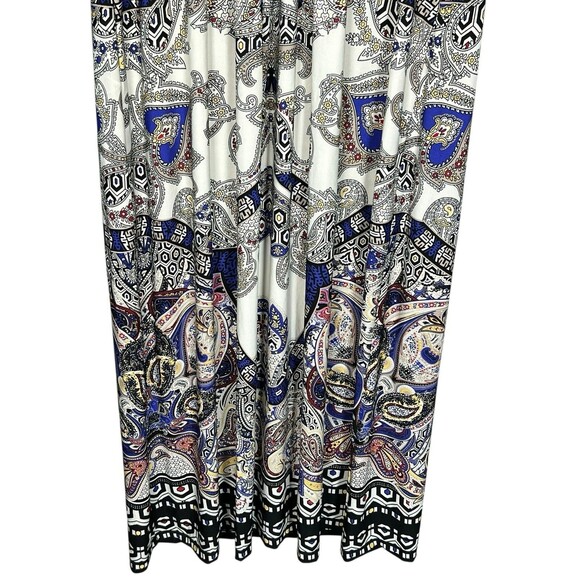 Chico's Womens Maxi Dress Size 2 Large Paisley Beach Vacation Stretch Slit Nwt - Picture 2 of 12
